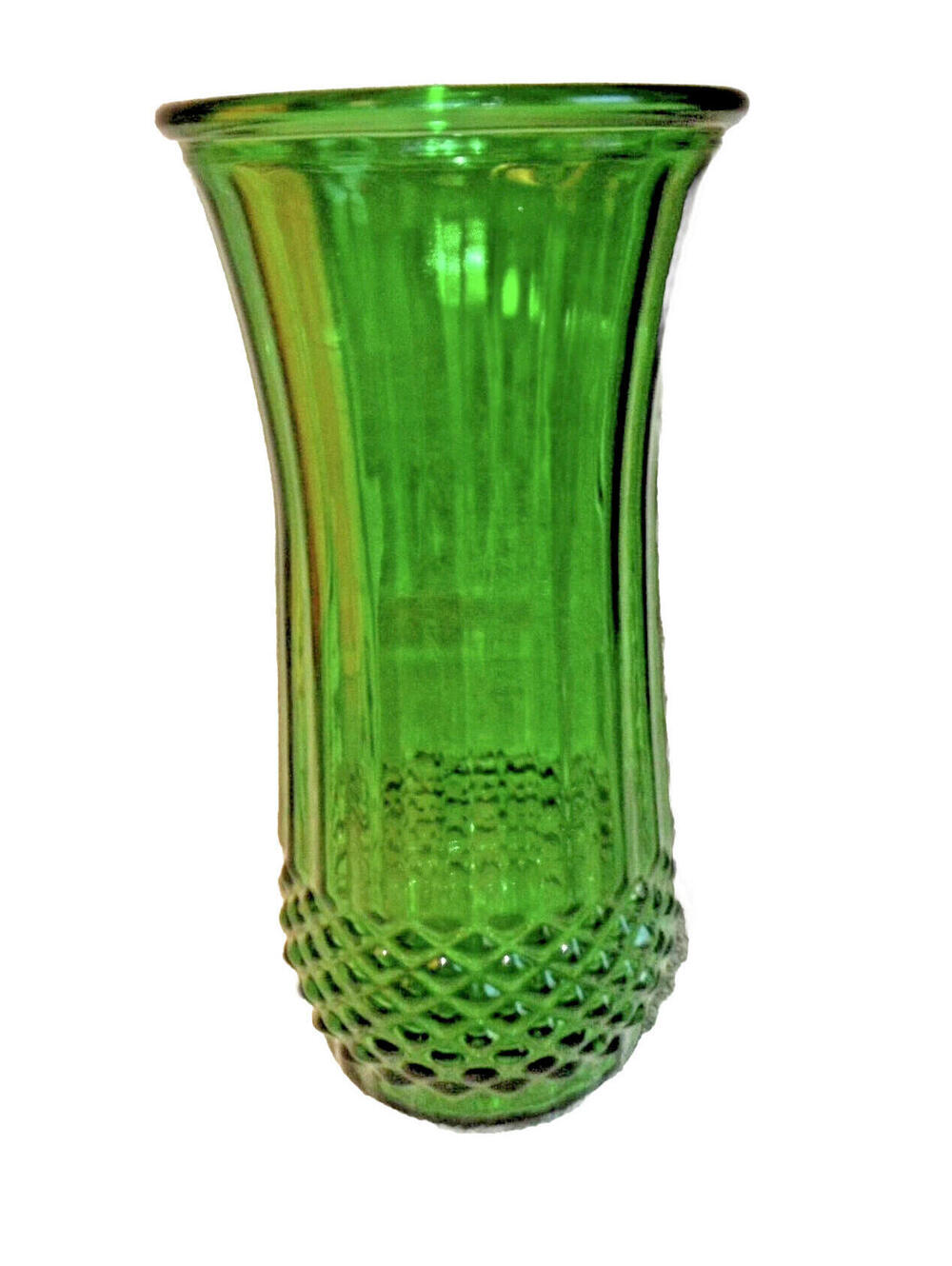 Vintage Hoosier Green Emerald Glass Vase  4089-A  9 1/2" Elegant Glass piece